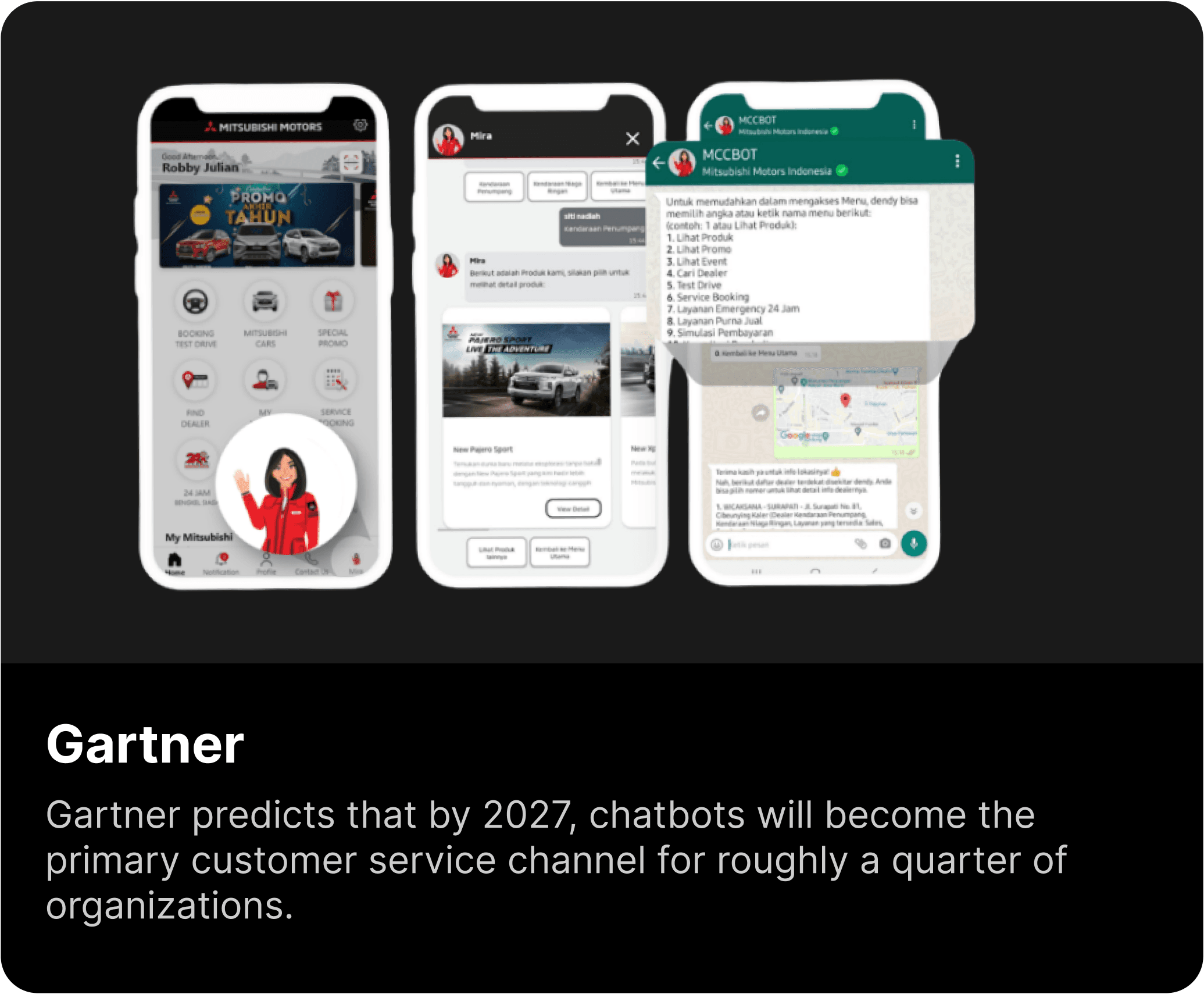 Mitsubishi Motors AI Chatbot - Gartner predicts chatbots will become primary customer service channel